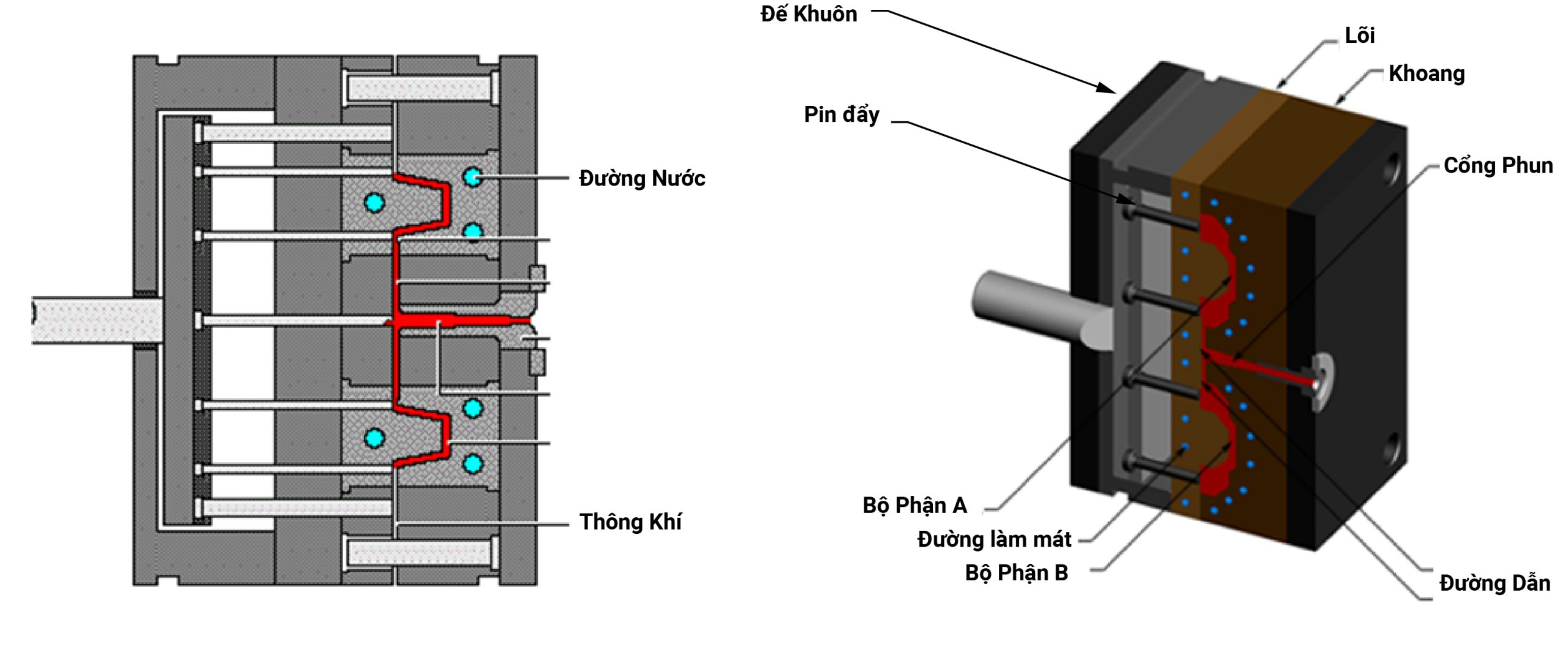 Các bộ phân khuôn ép nhựa